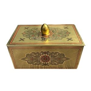 Lidded Tin Made in Western Germany Small  Trinket Box